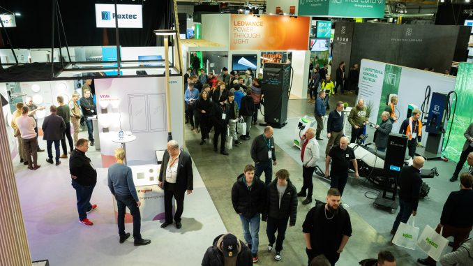 Sähkömessut järjestettiin edellisen kerran helmikuussa 2024. Joka toinen vuosi järjestettävä tapahtuma kokoaa yhteen sähköalan ammattilaiset ympäri Suomea. Kuva: Anne Kalliola, Jyväskylän messut oy.