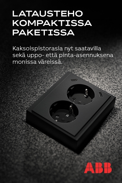 ABB: Kaksoispistorasia kahdella USB-C-latausliittimillä