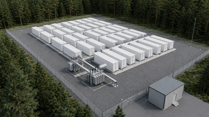 Teuvan Kärppiön ja Lapinlahden akkuhankkeet vahvistavat Suomen sähköjärjestelmän joustavuutta ja vakautta. Havainnekuva tulevasta Kärppiön akkuvarastosta. Kuva: Sungrow.
